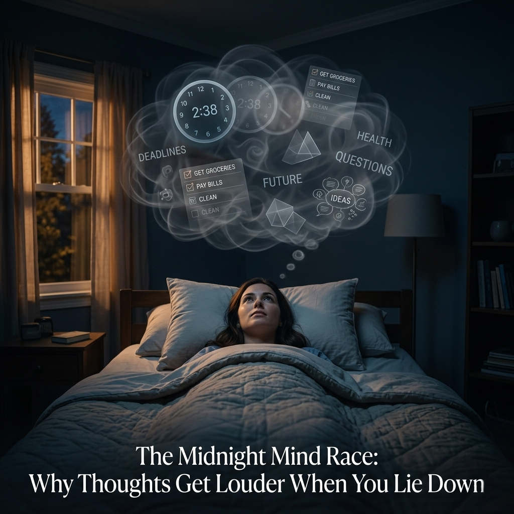 The Midnight Mind Race: Why Thoughts Get Louder When You Lie Down